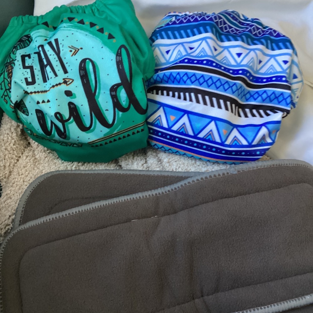 Set of Two Alva Baby Reusable/Washable Cloth Diapers